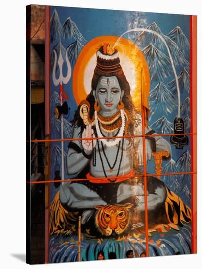 Vishnu Hindu God Mural, India-Dee Ann Pederson-Stretched Canvas