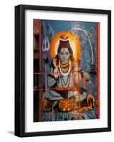 Vishnu Hindu God Mural, India-Dee Ann Pederson-Framed Photographic Print