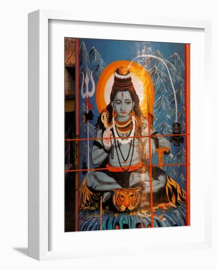 Vishnu Hindu God Mural, India-Dee Ann Pederson-Framed Photographic Print