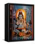 Vishnu Hindu God Mural, India-Dee Ann Pederson-Framed Stretched Canvas