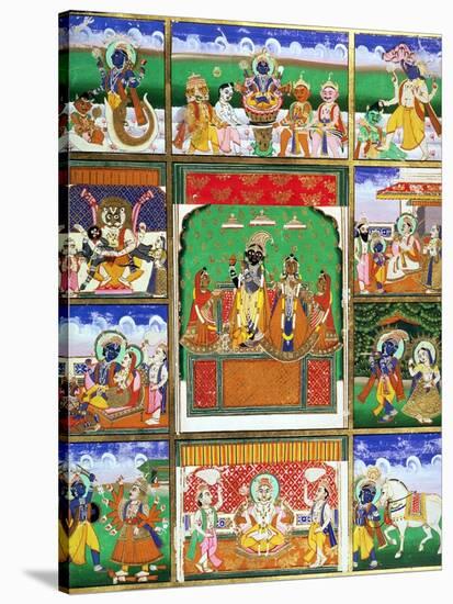 Vishnu in the Centre of His Ten Avatars, Jaipur, Rajasthan-null-Stretched Canvas