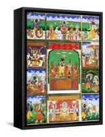 Vishnu in the Centre of His Ten Avatars, Jaipur, Rajasthan-null-Framed Stretched Canvas