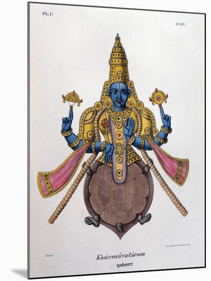 Vishnu, One of the Gods of the Hindu Trinity (Trimurt), 1828-null-Mounted Giclee Print
