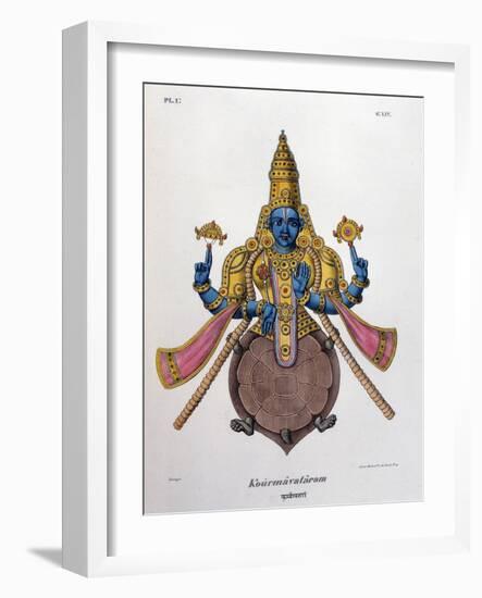 Vishnu, One of the Gods of the Hindu Trinity (Trimurt), 1828-null-Framed Giclee Print