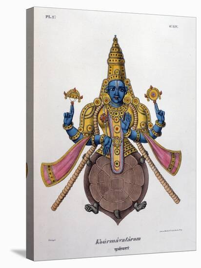 Vishnu, One of the Gods of the Hindu Trinity (Trimurt), 1828-null-Stretched Canvas