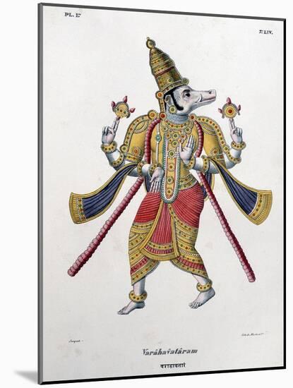 Vishnu, One of the Gods of the Hindu Trinity (Trimurt), 1828-null-Mounted Giclee Print