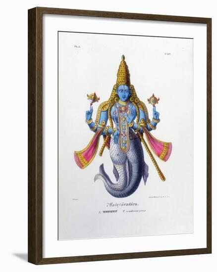 Vishnu, One of the Gods of the Hindu Trinity (Trimurt), C19th Century-A Geringer-Framed Giclee Print