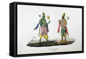 Vishnu One of the Gods of the Hindu Trinity (Trimurt), C19th Century-A Geringer-Framed Stretched Canvas