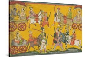 Vishnu Procession, C. 1755-null-Stretched Canvas