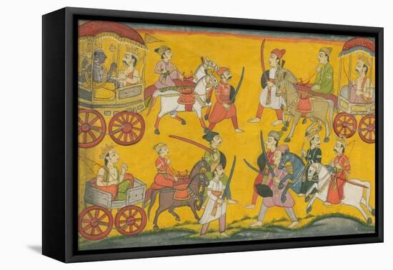 Vishnu Procession, C. 1755-null-Framed Stretched Canvas