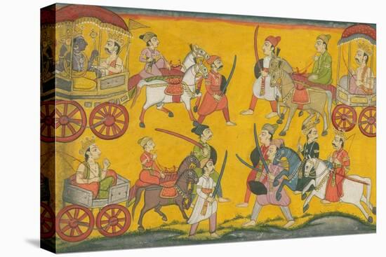 Vishnu Procession, C. 1755-null-Stretched Canvas