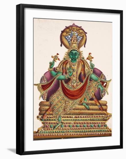 Vishnu, Sheltered by the Five-Headed Shesha, One of the Primal Beings of Creation, from…-null-Framed Giclee Print