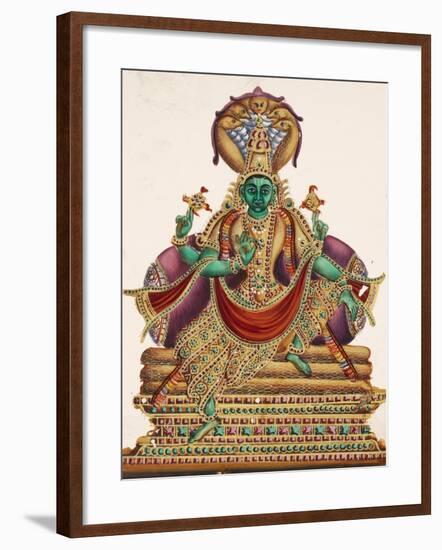 Vishnu, Sheltered by the Five-Headed Shesha, One of the Primal Beings of Creation, from…-null-Framed Giclee Print