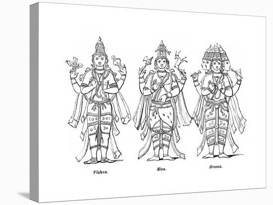 Vishnu, Shiva, and Brahma, 1847-Robinson-Stretched Canvas