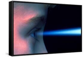 Vision: Blue Light Entering the Eye of a Child-Victor De Schwanberg-Framed Stretched Canvas