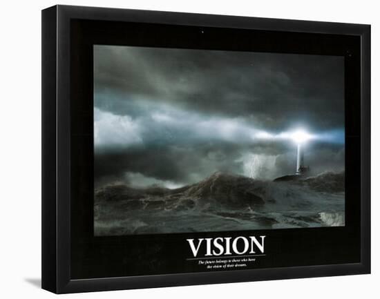 Vision (Lighthouse, In Storm) Art Poster Print-null-Framed Poster