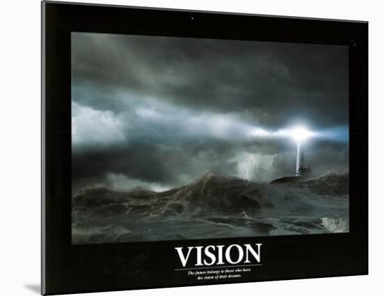 Vision (Lighthouse, In Storm) Art Poster Print-null-Mounted Poster