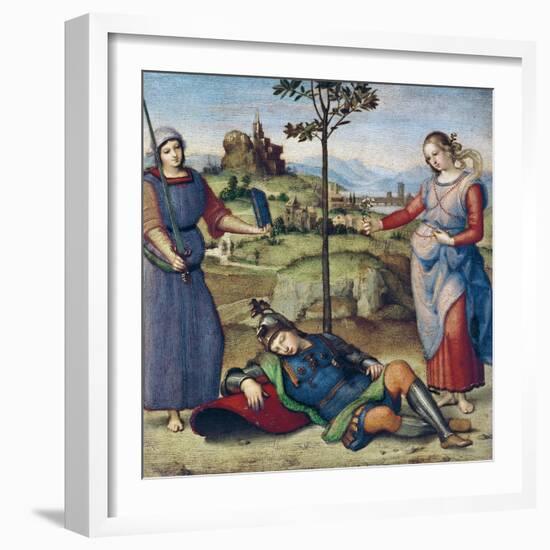 Vision of a Knight, c.1504-Raphael-Framed Giclee Print