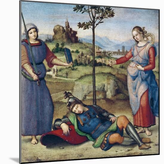 Vision of a Knight, c.1504-Raphael-Mounted Giclee Print