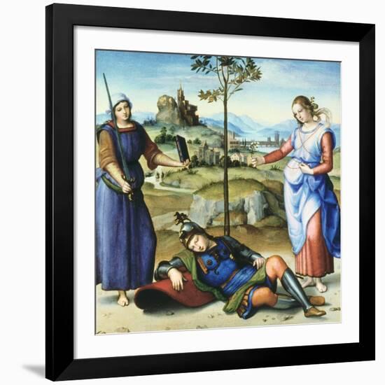 Vision of a Knight, C1504-Raphael-Framed Giclee Print