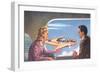 Vision of Modern Air Travel-null-Framed Art Print