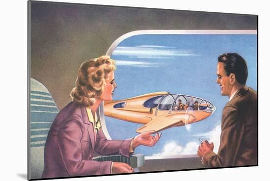 Vision of Modern Air Travel-null-Mounted Art Print