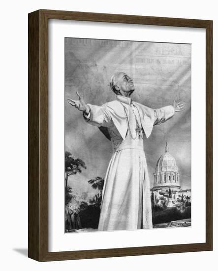 Vision of Pius XII-Rino Ferrari-Framed Art Print