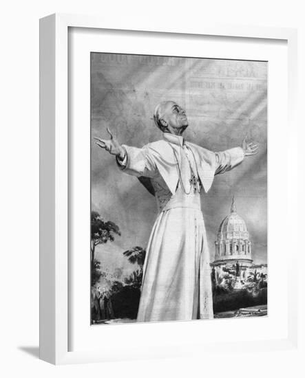 Vision of Pius XII-Rino Ferrari-Framed Art Print