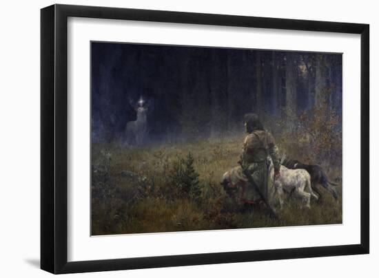 Vision of St. Hubert, 1892-Wilhelm Carl Räuber-Framed Premium Giclee Print