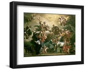 Vision of the Trinity with Ss. Philip Neri and Francesca Romana, 18th Century-Francesco Solimena-Framed Giclee Print