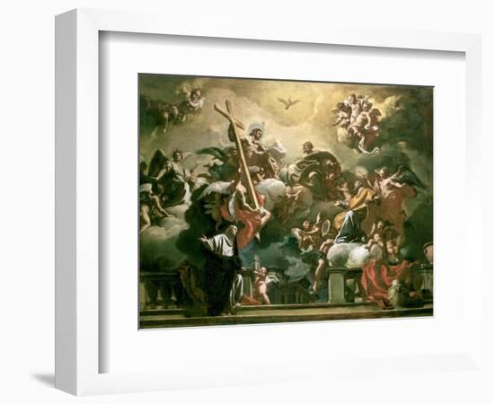 Vision of the Trinity with Ss. Philip Neri and Francesca Romana, 18th Century-Francesco Solimena-Framed Giclee Print