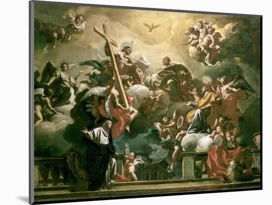 Vision of the Trinity with Ss. Philip Neri and Francesca Romana, 18th Century-Francesco Solimena-Mounted Giclee Print