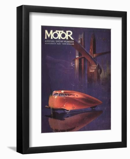 Visions of the Future, Cars Futuristic Magazine, USA, 1930-null-Framed Giclee Print