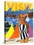 Visit Acapulco-The Saturday Evening Post-Stretched Canvas