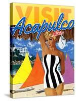 Visit Acapulco-The Saturday Evening Post-Stretched Canvas