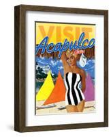 Visit Acapulco-The Saturday Evening Post-Framed Giclee Print