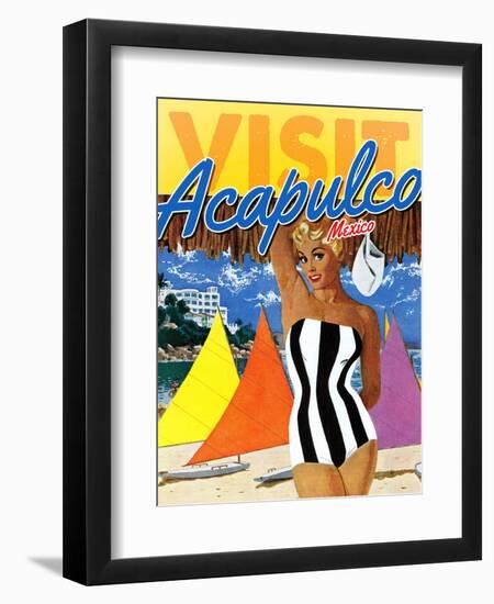 Visit Acapulco-The Saturday Evening Post-Framed Giclee Print