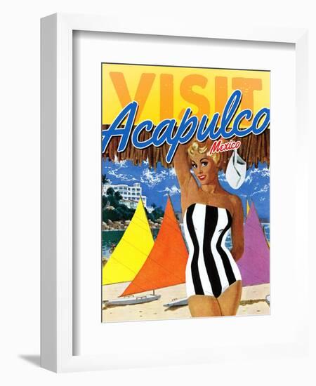 Visit Acapulco-The Saturday Evening Post-Framed Giclee Print