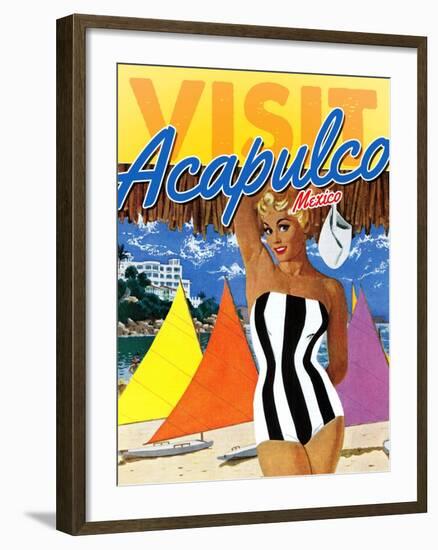 Visit Acapulco-The Saturday Evening Post-Framed Giclee Print