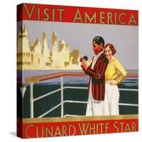 Visit America, Cunard White Star, c.1937-null-Stretched Canvas