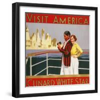 Visit America, Cunard White Star, c.1937-null-Framed Giclee Print