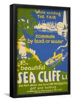 Visit Beautiful Sea Cliff Long Island NY Tourism Vintage Ad Poster Print-null-Framed Poster