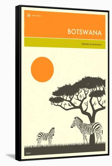 Visit Botswana-Jazzberry Blue-Framed Stretched Canvas