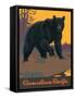 Visit Canada - Grizzly Bear - Canadian Pacific Railway, Vintage Railroad Travel Poster, 1938-Thomas (Tom) Hall-Framed Stretched Canvas