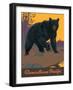 Visit Canada - Grizzly Bear - Canadian Pacific Railway, Vintage Railroad Travel Poster, 1938-Thomas (Tom) Hall-Framed Art Print