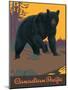 Visit Canada - Grizzly Bear - Canadian Pacific Railway, Vintage Railroad Travel Poster, 1938-Thomas (Tom) Hall-Mounted Art Print