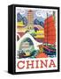 Visit China-The Saturday Evening Post-Framed Stretched Canvas