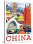 Visit China-The Saturday Evening Post-Stretched Canvas