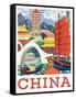 Visit China-The Saturday Evening Post-Framed Stretched Canvas