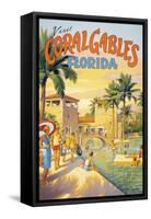 Visit Coral Gables, Florida-Kerne Erickson-Framed Stretched Canvas